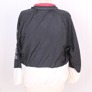 REEBOK vintage 1990s Black white red Nylon Windbreaker Jacket Mens small image 4