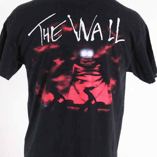 Vintage Pink Floyd The Wall tour concert shirt 1997 screenprint shops black cotton tshirt tee top XL