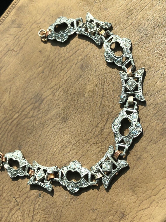 Art Deco paste gemstone bracelet crystal rhinesto… - image 4