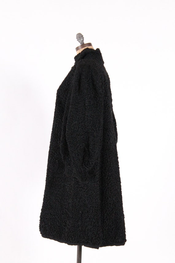 Vintage Persian lamb fur coat black curly lamb sk… - image 6