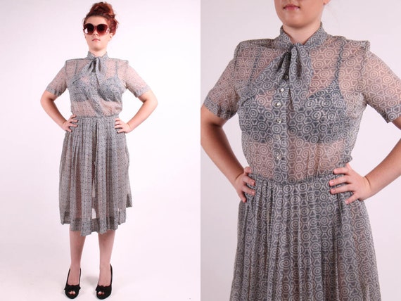 Henry Rosenfeld dress vintage 1950s geometric she… - image 1