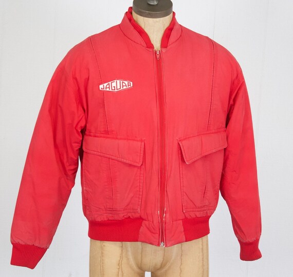 Members Only Bomber Jacket Vintage 1980s Red Race Track Coat
