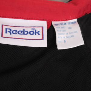 REEBOK vintage 1990s Black white red Nylon Windbreaker Jacket Mens small image 5
