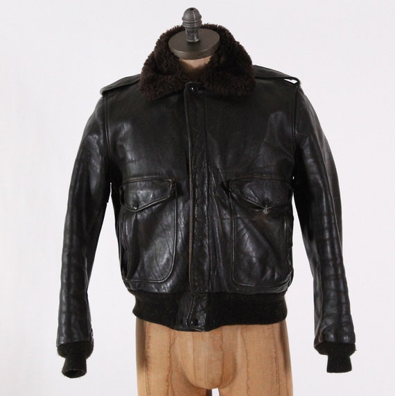 Schott Bros. bomber jacket vintage brown leather … - image 2