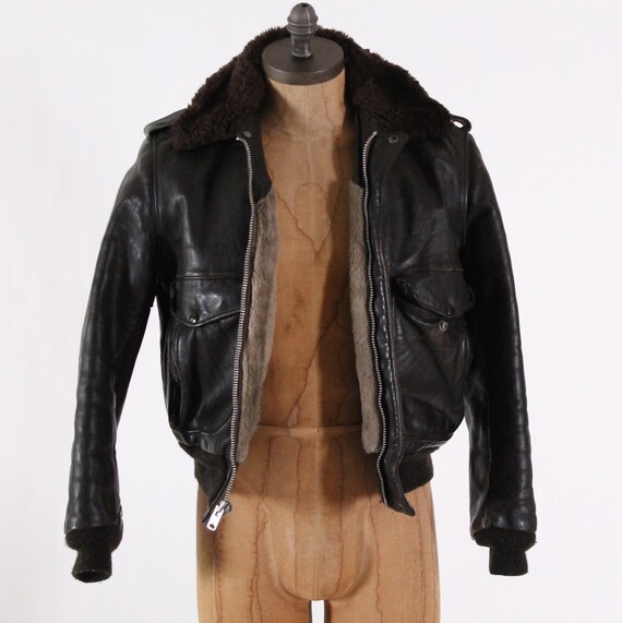 Schott Bros. bomber jacket vintage brown leather … - image 3