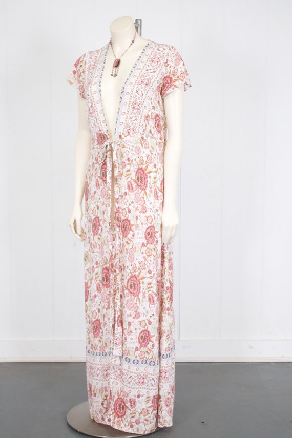 art nouveau style wrap dress flower print rayon r… - image 10