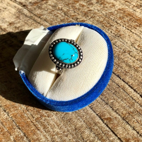 Antique Persian Turquoise + sterling silver ring - image 5