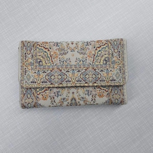 Portafoglio piccolo in tessuto Boho: motivo floreale turco, stile Boho fatto a mano