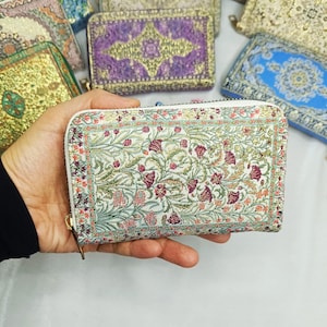 Carteira pequena para mulheres, carteira boho feita com padrões de carpete, carteira hippie, carteira boho, carteira feminina, carteira feminina feita à mão, bolsa
