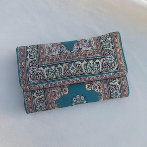 Carteira pequena para mulheres, carteira boho feita com estampas de carpete, carteira feminina fofa, carteira boho, carteira feminina, carteira feminina feita à mão