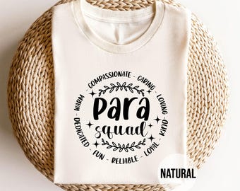 Para Squad Shirt | Paraprofessional T-Shirt | Teacher Aide Gift | School Staff Appreciation Tee | Support Team Shirt | Unisex Tee
