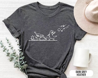 Funny Dinosaur Asteroid T-Shirt - Dino Extinction Humor Graphic Tee for Science Lovers - Paleontology Gift or STEM Enthusiast Shirt