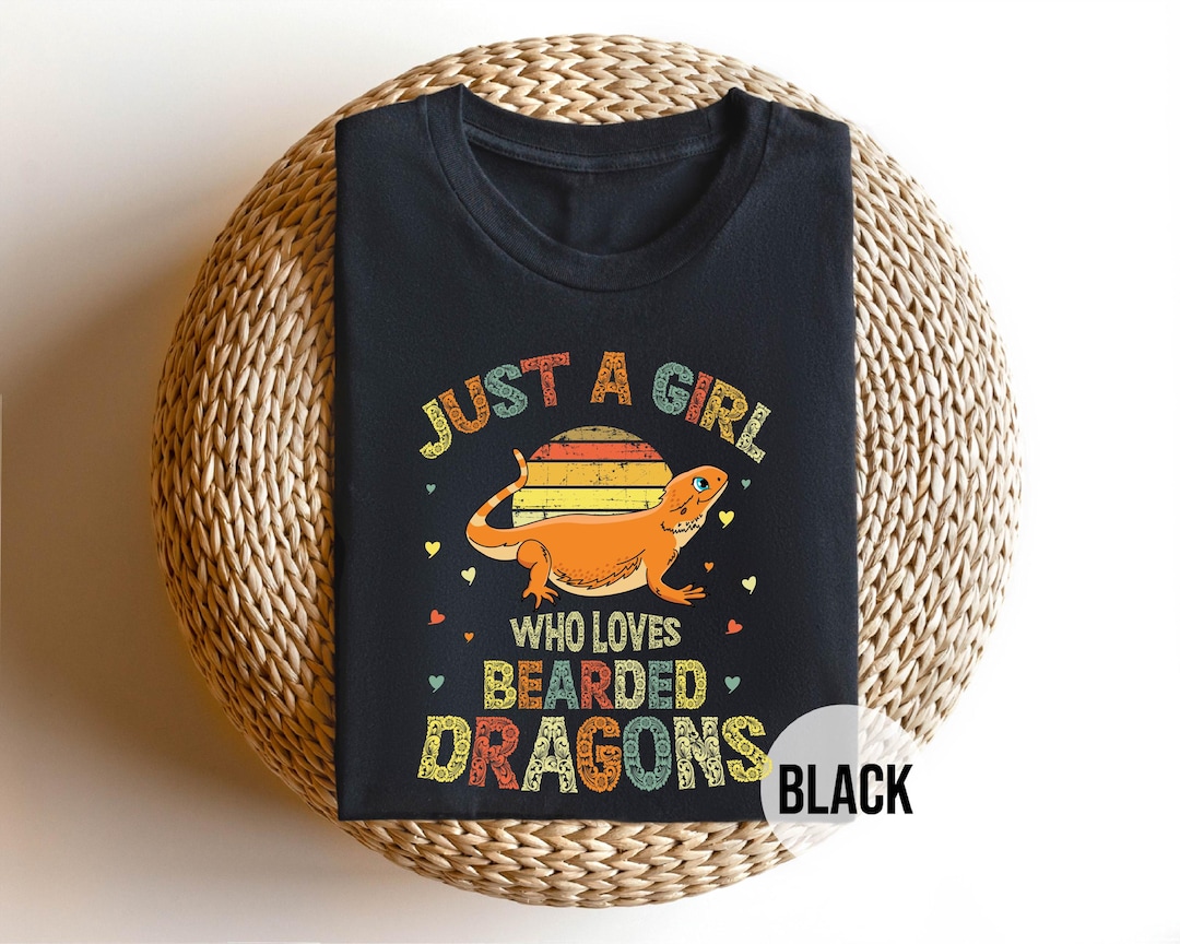 Just a Girl Who Loves Bearded Dragons Shirt – Cute Retro Lizard Pet Tee ...