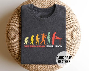 Veterinarian Evolution Shirt - Funny Vet Tech Gift - Animal Doctor T-Shirt - Vet Assistant Tee - Vet Student Gift - Pet Lover Shirt
