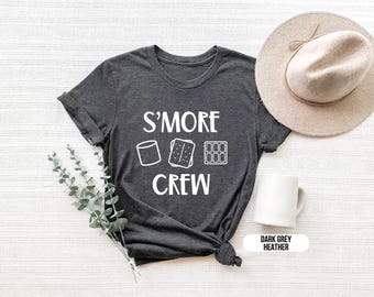 S'more Crew Camping Shirt, Smore Squad Campfire Tee, Summer Camp Gift, Bonfire Party Shirt, Camping Crew Shirt, Campfire Shirt