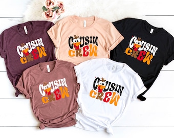 Cousin Crew Shirts, Cousin Team Shirts, Thanksgiving Gifts, Thanksgiving T-shirts, Gifts for Fall, Cousin Shirts, Matching Shirts, Fall Gift