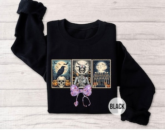 Sudadera de enfermera de Halloween con esqueleto, calavera, cuervo, estetoscopio, gráfico médico espeluznante, regalo de Halloween para enfermera, cuello redondo gótico de otoño