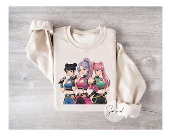 Sudadera Kpop, camiseta de grupo de chicas de anime, suéter estético Kpop, regalo para fans del pop coreano, top de ídolo de anime lindo