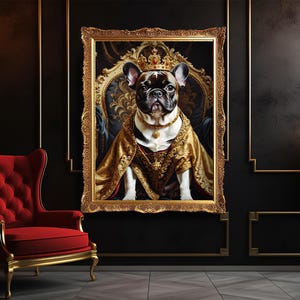 Printable Royal French Bulldog  – Lovely Pet Renaissance Dog Art | Digital Art 300dpi