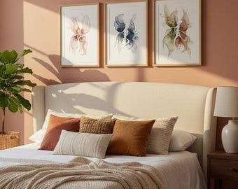 Abstract Wall Art Set of 3, Neutral Beige Printable Wall Art, Minimalist Prints