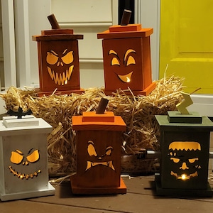 Handmade Rustic Halloween Pumpkin Lanterns