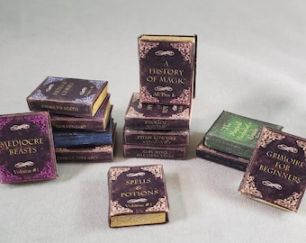 1" Miniature Elegant and Unique Books for the Witch or Wizard 1:12 Dollhouse Library