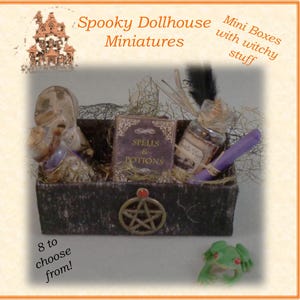Miniature Witch&#39;s Boxes for Haunted Dollhouse - 8 to choose from!