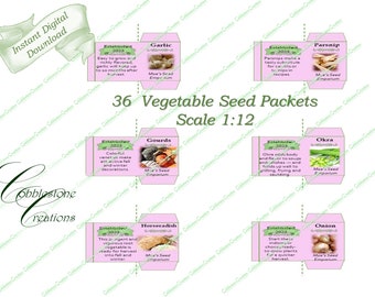 Printable Miniature Seed Packets Digital File Printable Sheet for ...