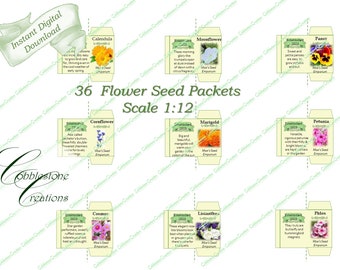 Printable Miniature Seed Packets Digital File Printable Sheet for ...