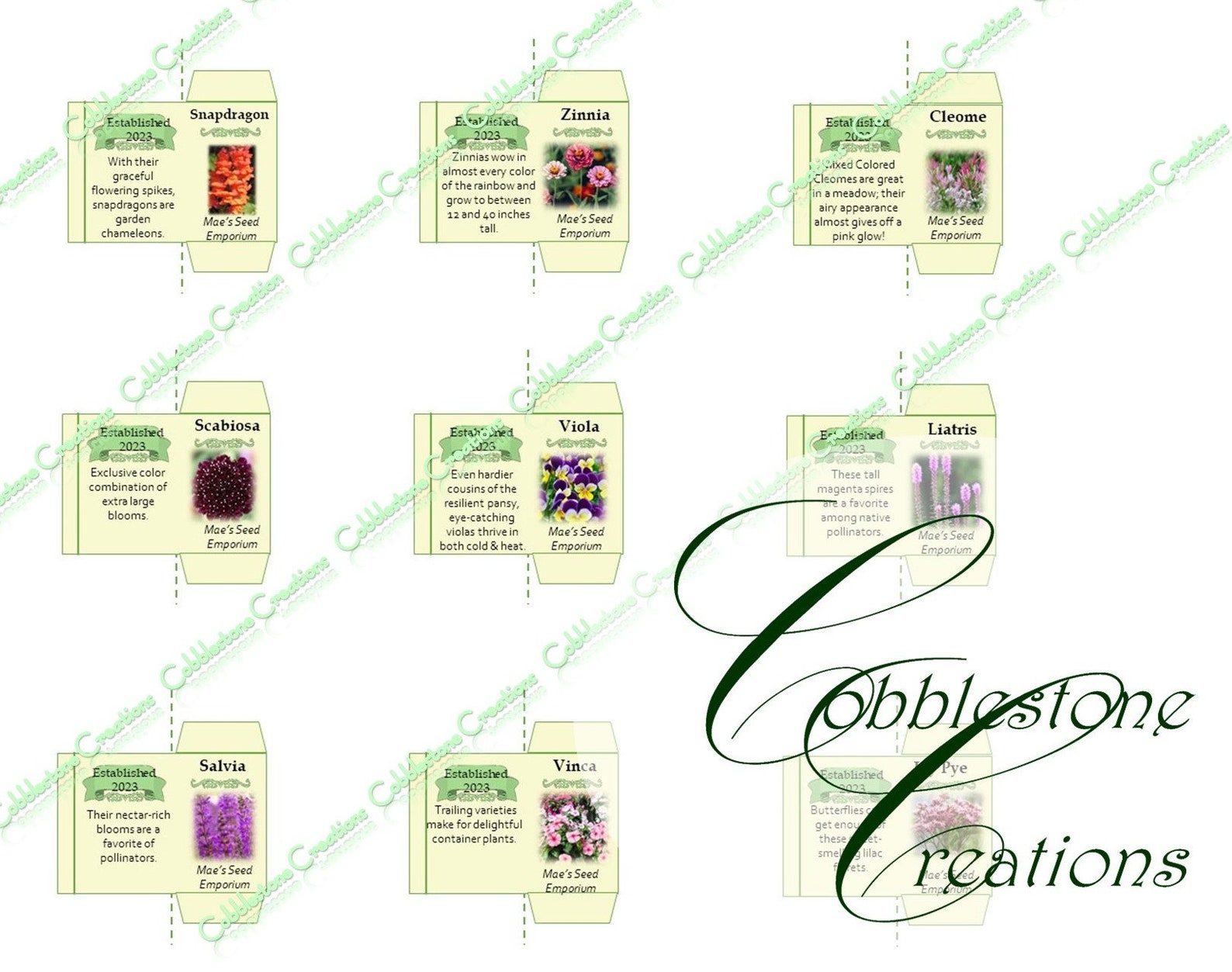 Dollhouse Miniature Flower Seed Packets Digital Download - Etsy
