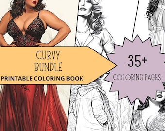 Beautiful Woman Coloring Pages Black Women Printable Coloring Pages for Adult, Body Positivity Relaxing Coloring Book Curvy Fashion Coloring