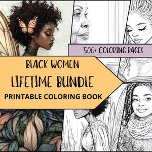 Black Woman Coloring Pages Bundle, Printable Coloring Pages for Adult, Coloring Sheets, Relaxing Coloring Book, Fashion Coloring Mega Bundle