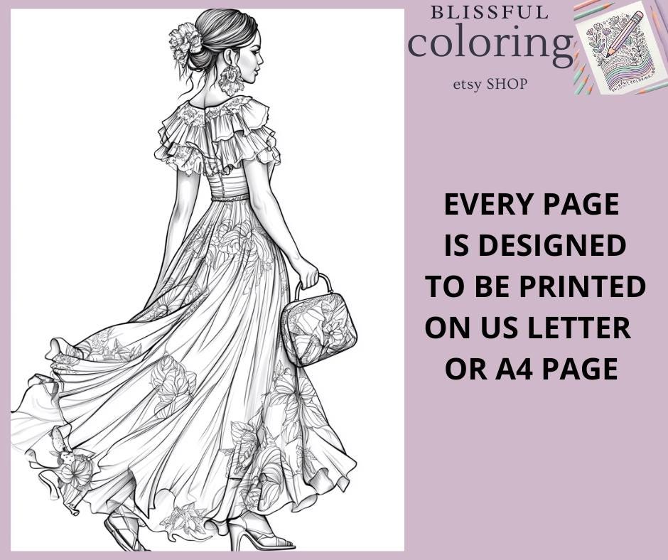 Modern Girls Coloring Pages, Printable Coloring Pages for Adult ...