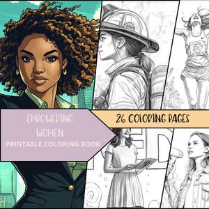 Woman Coloring Pages, Printable Coloring Pages for Adult, Empowering Women Coloring Sheets, Relaxing Coloring Book, Inspirational Coloring