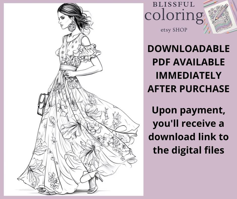 Modern Girls Coloring Pages, Printable Coloring Pages for Adult ...