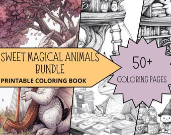 Animals Coloring Sheets, Cozy Animals in Jars, Adult Coloring Book, Coloring Printable, Relaxing Coloring, Animal Coloring Pages Printable