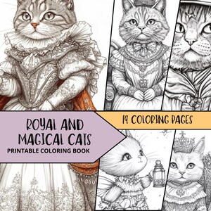 Cat Coloring Page, Animal Coloring Pages, Printable Digital Download, Adult Cat Coloring Pages, Cute Kittens Coloring, Cats for Coloring