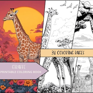 Giraffe Coloring| Giraffe Coloring Pages | Printable Adult Kids Coloring Pages | adult relaxing coloring sheets | Printable PDF