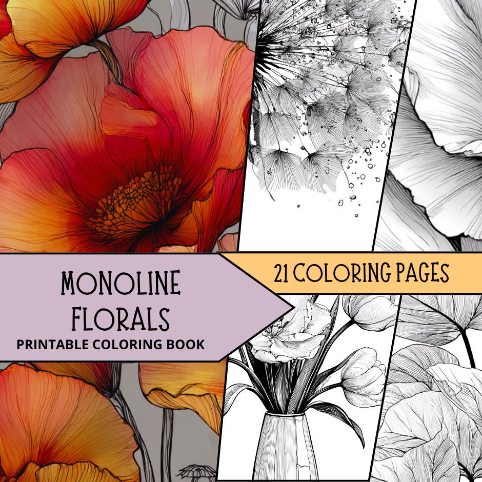 Tulip coloring page - Etsy België, image size:940x940