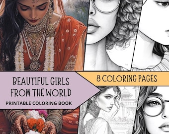 Dibujos para colorear de mujeres hermosas, páginas para colorear de niñas negras para adultos, hojas para colorear en escala de grises, libros para colorear relajantes, dibujos para colorear de moda