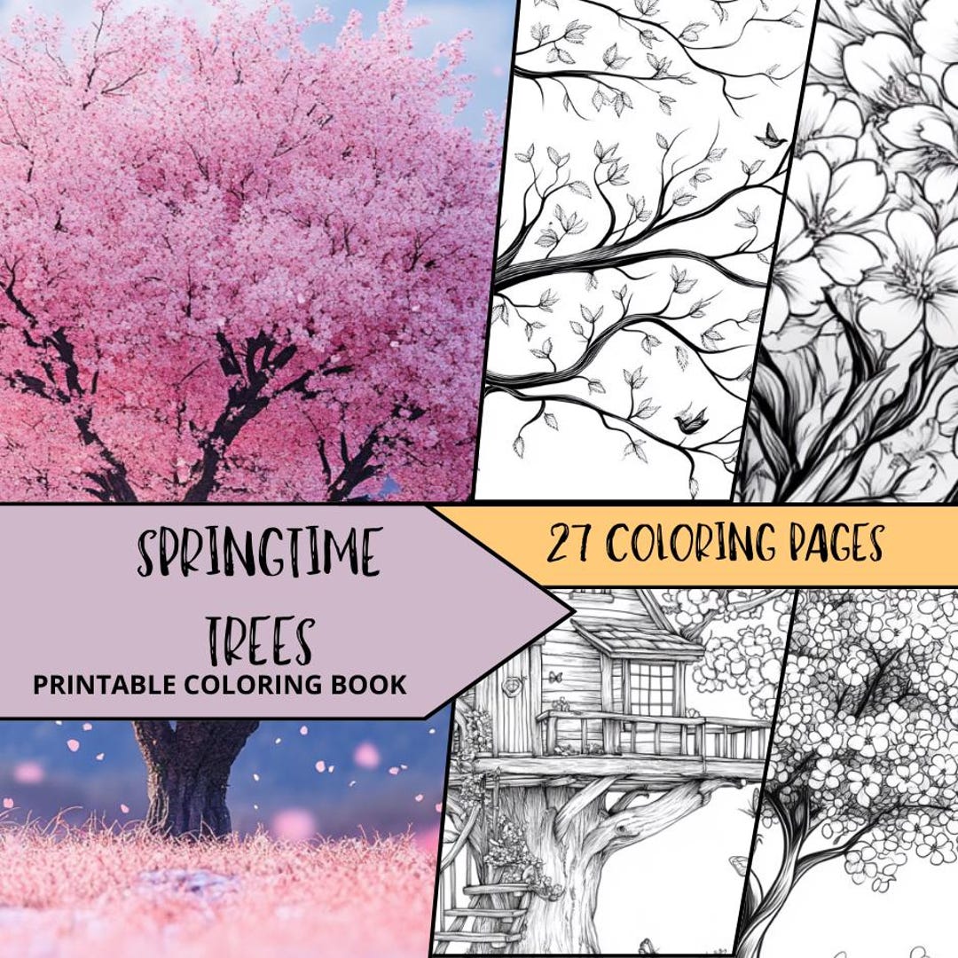 Printable Tree Coloring Pages, Adult Coloring Printables, Tree Coloring ...