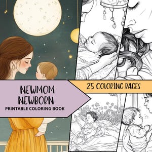 Beautiful Woman Coloring Pages, Mom Family Coloring, Printable Coloring Pages for Adult, Relaxing Coloring Book, Fashion Coloring Sheets