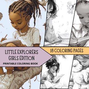 Girl Coloring Pages, Printable Coloring Pages for Adult, Grayscale Coloring Sheets, Relaxing Coloring Book, Black Women Coloring