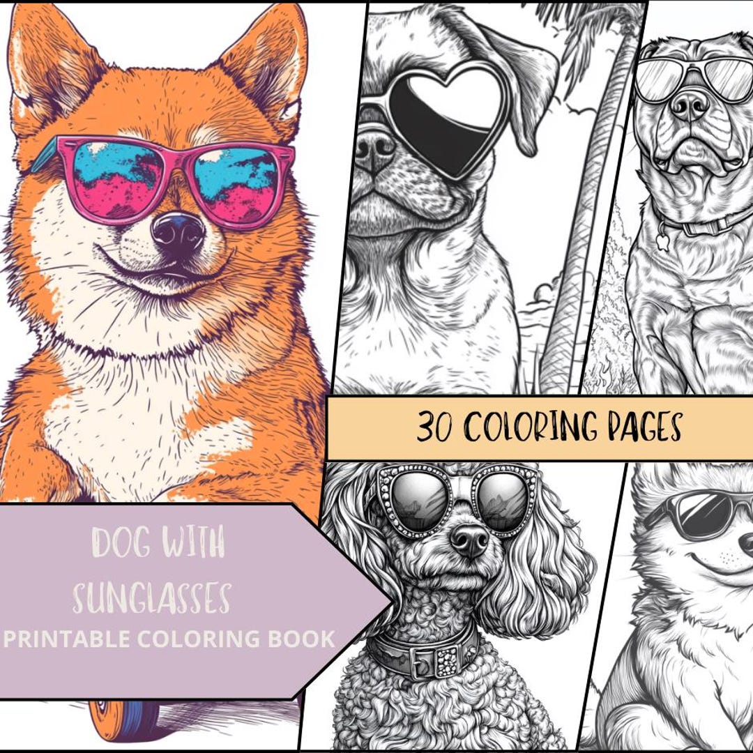 Dogs Coloring | Dog Coloring Pages | Printable Adult Kids Coloring ...