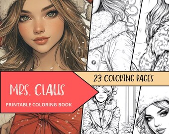 Pagina da colorare di Babbo Natale per Natale, Download digitale, Pagina da colorare di Natale, Pagina da colorare di neve per le vacanze invernali, Pagine da colorare per le vacanze, Disegno da colorare di Babbo Natale