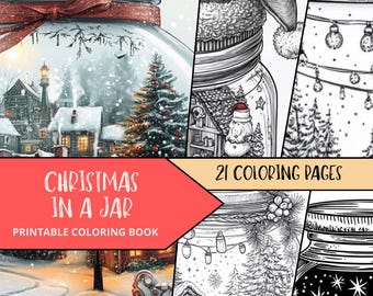 Christmas Coloring Pages, Christmas Jar Coloring, Holiday Coloring Pages, Christmas Coloring Sheets, Printable Christmas Coloring Pages