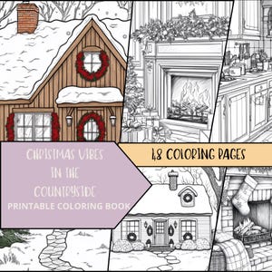 Winter Coloring Pages, Snow Coloring, Adult Winter Coloring Book, Coloring Printables, Christmas Coloring Pages, PDF Digital Download