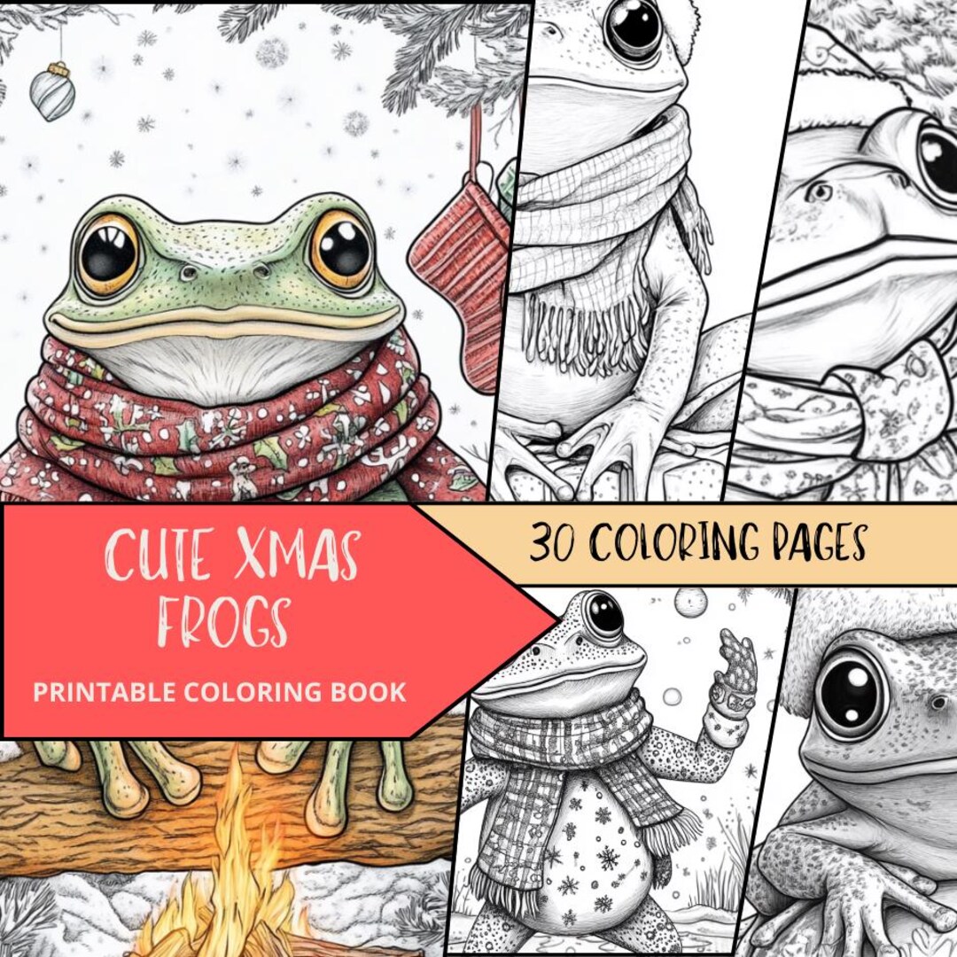 Frog Coloring, Digital Download, Adult Coloring Page, Animal Coloring ...
