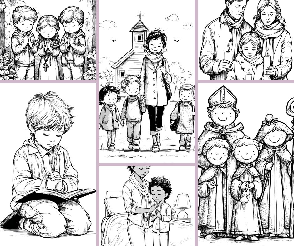 Sunday School Coloring Page, Printable Coloring Book, Religious ...