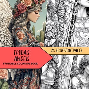 Angels Coloring Pages, Printable Coloring Book, Religious Christian Coloring, Catholic Coloring, Bible Coloring, Adult Coloring Pages